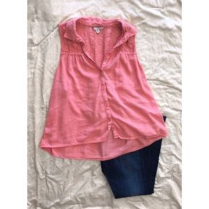 Flowy Pink American Eagle Sleeveless Tank Top SzXL